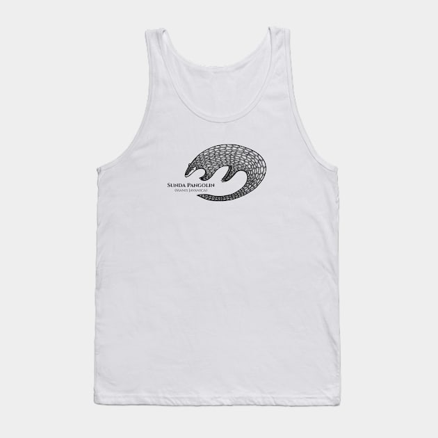 Pangolin with Common and Latin Names - detailed animal drawing Tank Top by Green Paladin